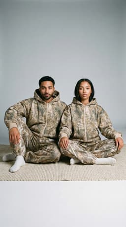 Autumn leaf camo crewneck — detail view